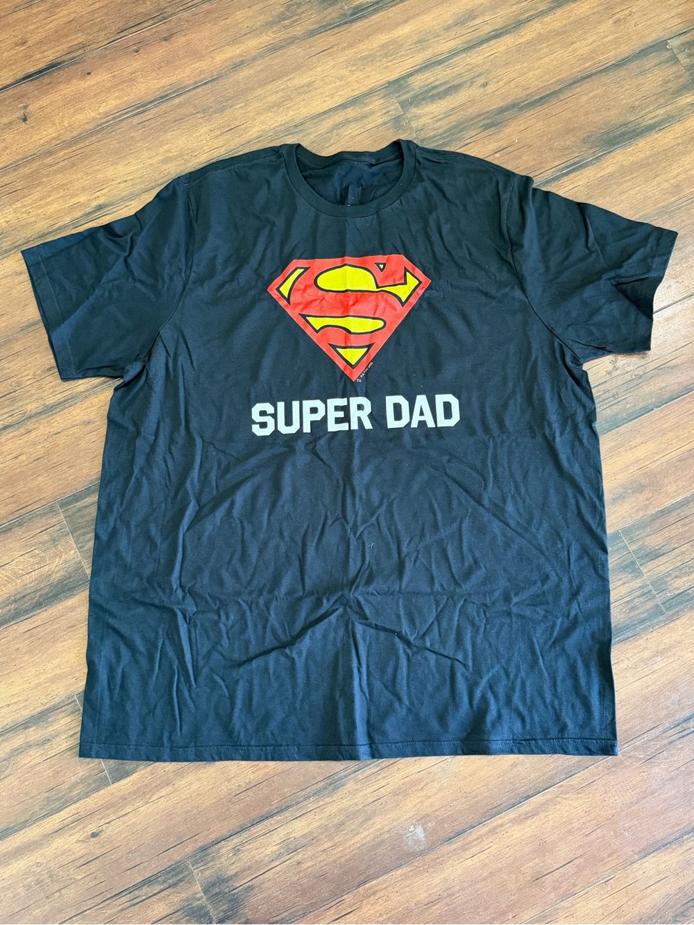 DC Comics Superman Super Dad T-Shirt Men’s 2XLT Big Tall Black Graphic Tee NWT